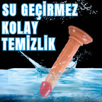 Güçlü Vantuzlu Testissiz Realistik Mini Dildo Anal Vajina Kullanım Gerçekçi Yapay Penis 14x2.4 CM