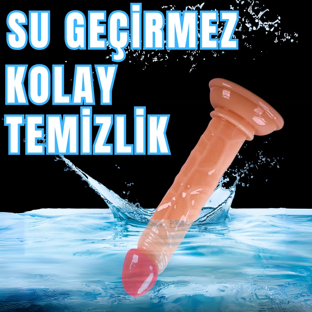 Güçlü Vantuzlu Testissiz Realistik Mini Dildo Anal Vajina Kullanım Gerçekçi Yapay Penis 14x2.4 CM