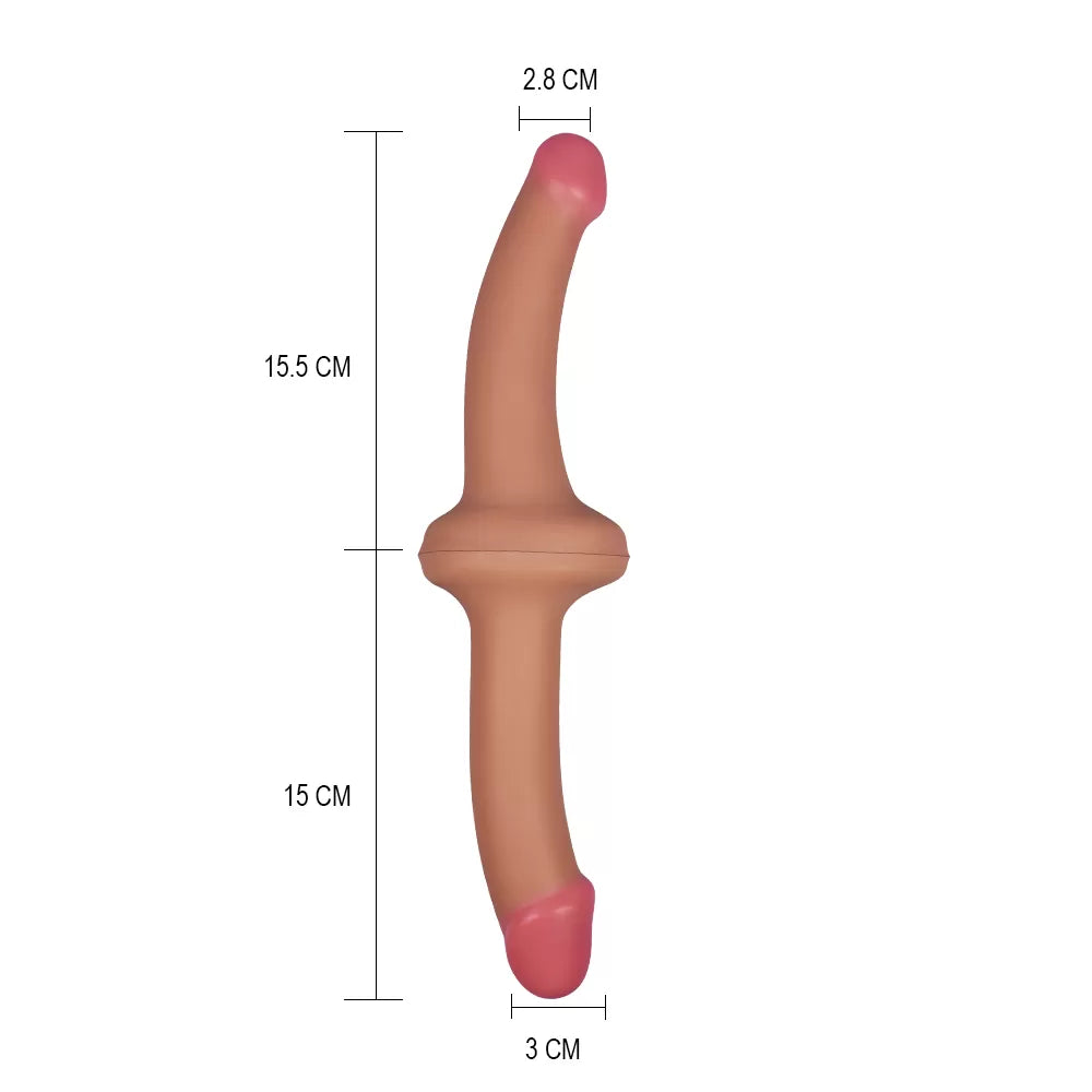 Holy Dong - Ultra Yumuşak Doku Çok Esnek Çift Taraflı Realistik Silikon Double Dildo Gerçeki Yapay Penis 32 CM