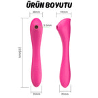 Otomatik Isıtmalı Kıkırdaklı Bükülebilir Klitoris Emiş Güçlü ve G-Spot Uyarıcı Titreşimli 2 in 1 Vibratör