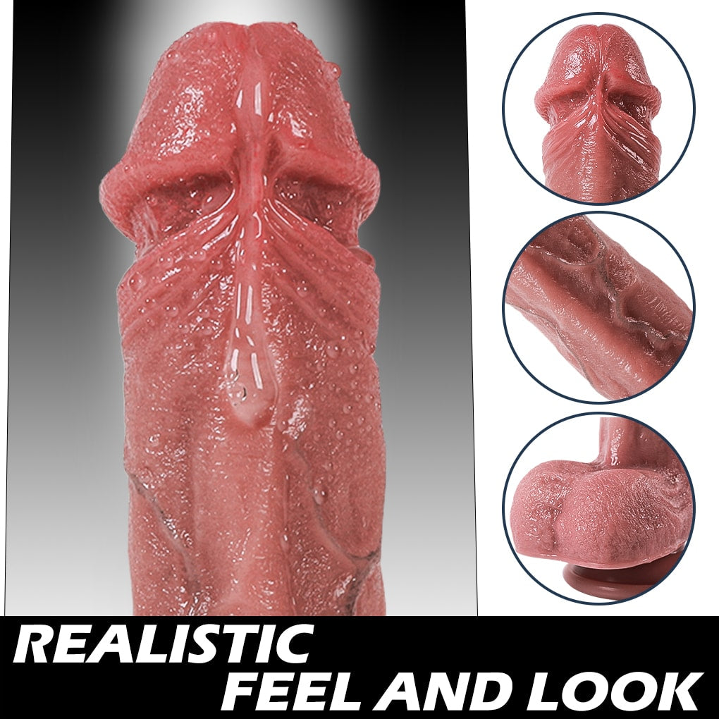 Jake - Şarjlı Uzaktan Kumandalı Isıtmalı İleri Geri Hareketli ve Rotasyonlu Realistik Dildo Gerçekçi Yapay Penis 22 CM