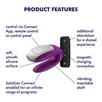 Satisfyer Double Fun Telefon Kontrollü ve Kablosuz Kumandalı Klitoris Uyarıcı 2 in 1 Çift Vibratörü