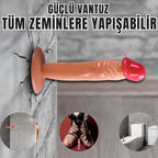 Güçlü Vantuzlu Testissiz Realistik Dildo Anal Vajina Kullanım Gerçekçi Yapay Penis 17x3.6 CM