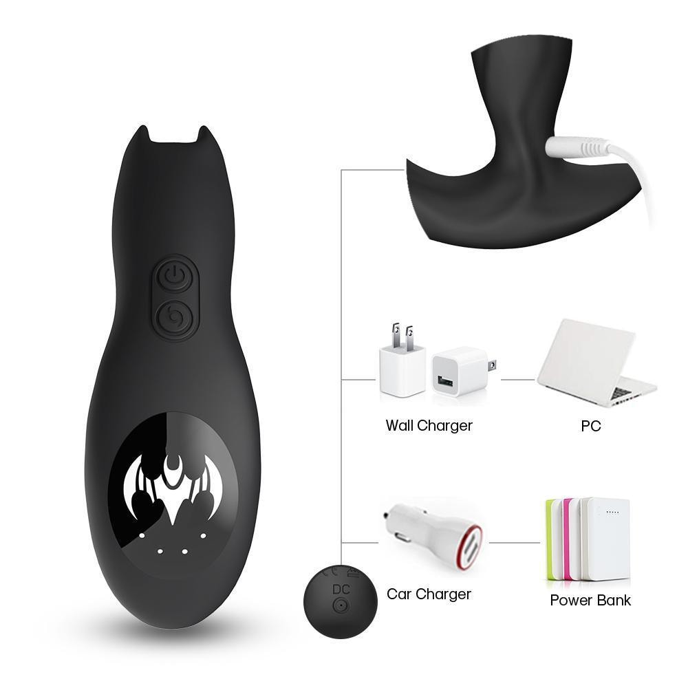 Bat King - Şarjlı Kumandalı 360° Dönme Rotasyonlu ve Güçlü Titreşimli Aynı Anda Perine ve Prostat Uyarıcı Masaj Vibratör