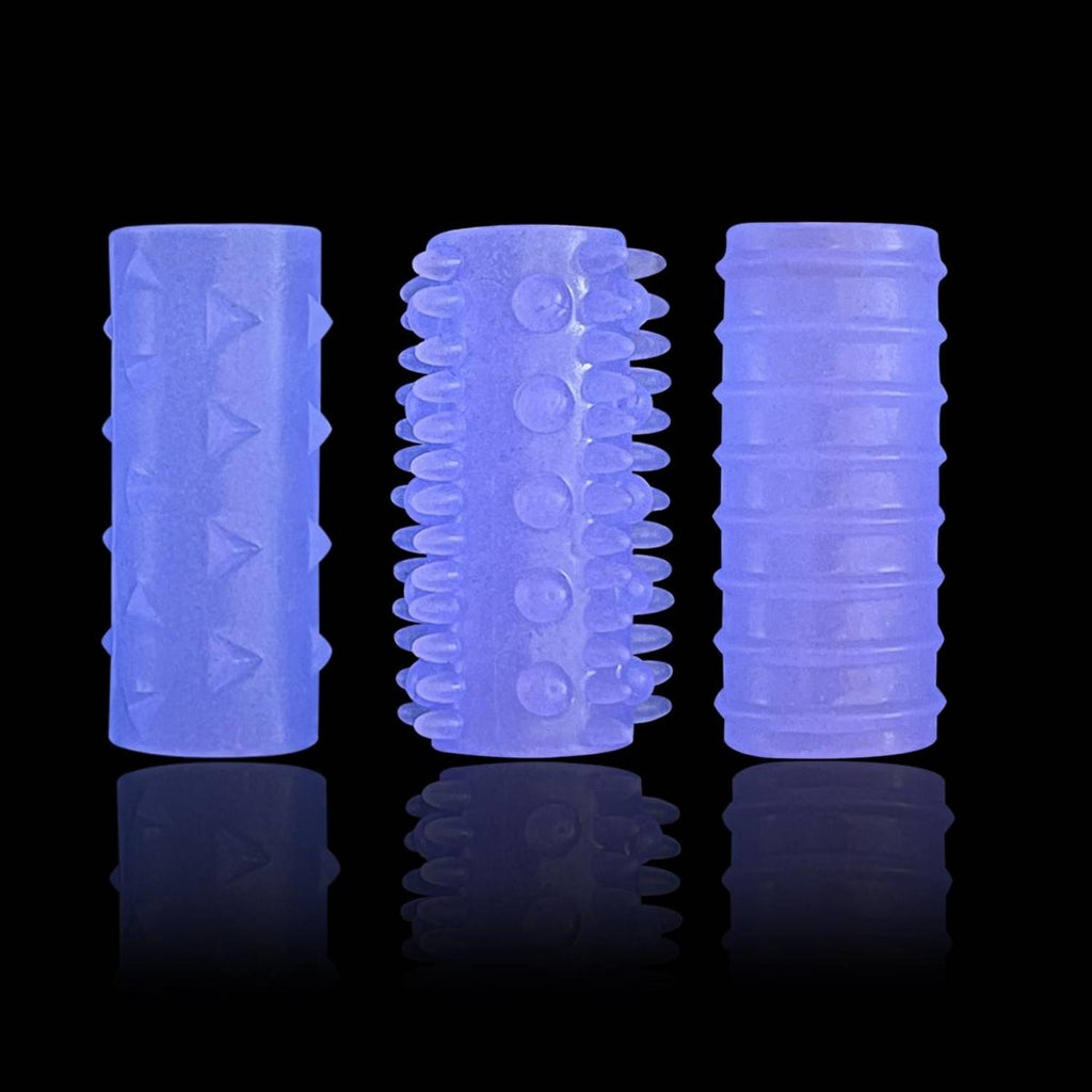 Convex Stimulus - Tırtıklı 3 Farklı Silikon Penis Kılıfı Set 4 CM