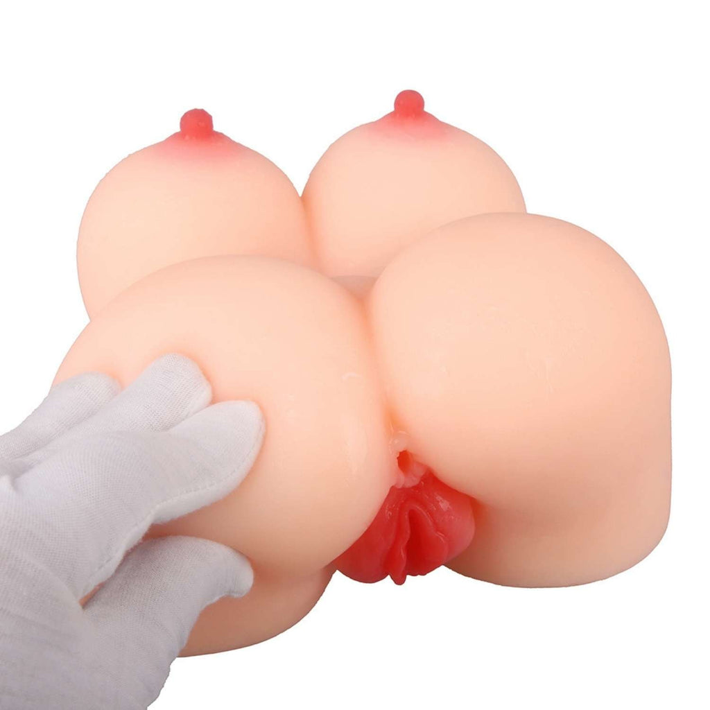 Jessica - Anal Vajina Çift Girişli Titreşimli Isıtmalı Realistik Kalça Göğüs Mastürbatör 2.3 KG