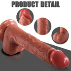 Derek - Şarjlı Uzaktan Kumandalı Isıtmalı İleri Geri Hareketli ve Rotasyonlu Realistik Dildo Gerçekçi Yapay Penis 24 CM