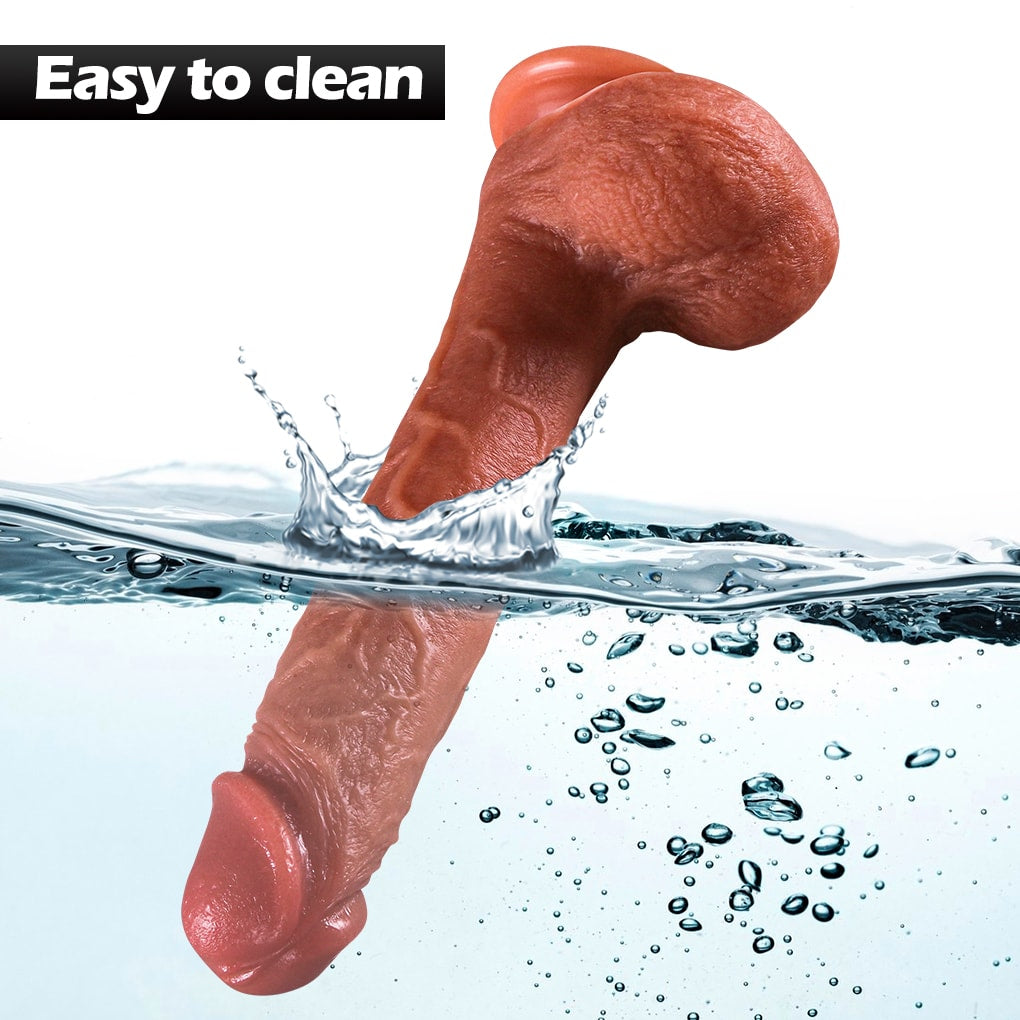 Frank - Şarjlı Uzaktan Kumandalı Isıtmalı İleri Geri Hareketli ve Rotasyonlu Realistik Dildo Gerçekçi Yapay Penis 25 CM