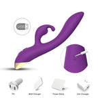 Bonnie - Şarjlı Aynı Anda Klitoris ve G Spot Uyarıcı Eğilebilir Yumuşak Doku Rabbit Vibratör