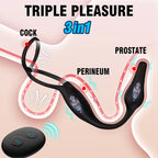 Alan Rct - Şarjlı Kumandalı Testis ve Penis Halkalı Güçlü Titreşimli Aynı Anda Perine ve Prostat Uyarıcı Vibratör