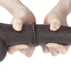 Hareketli Kayar Deri Ultra Yumuşak Doku Çift Katmanlı Kıkırdaklı Büyük Boy Realistik Dildo Gerçekçi Yapay Penis 23x4 CM