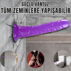 Güçlü Vantuzlu Damarlı Testissiz Realistik Dildo Anal Vajina Kullanım Gerçekçi Yapay Penis 21x3.5 CM