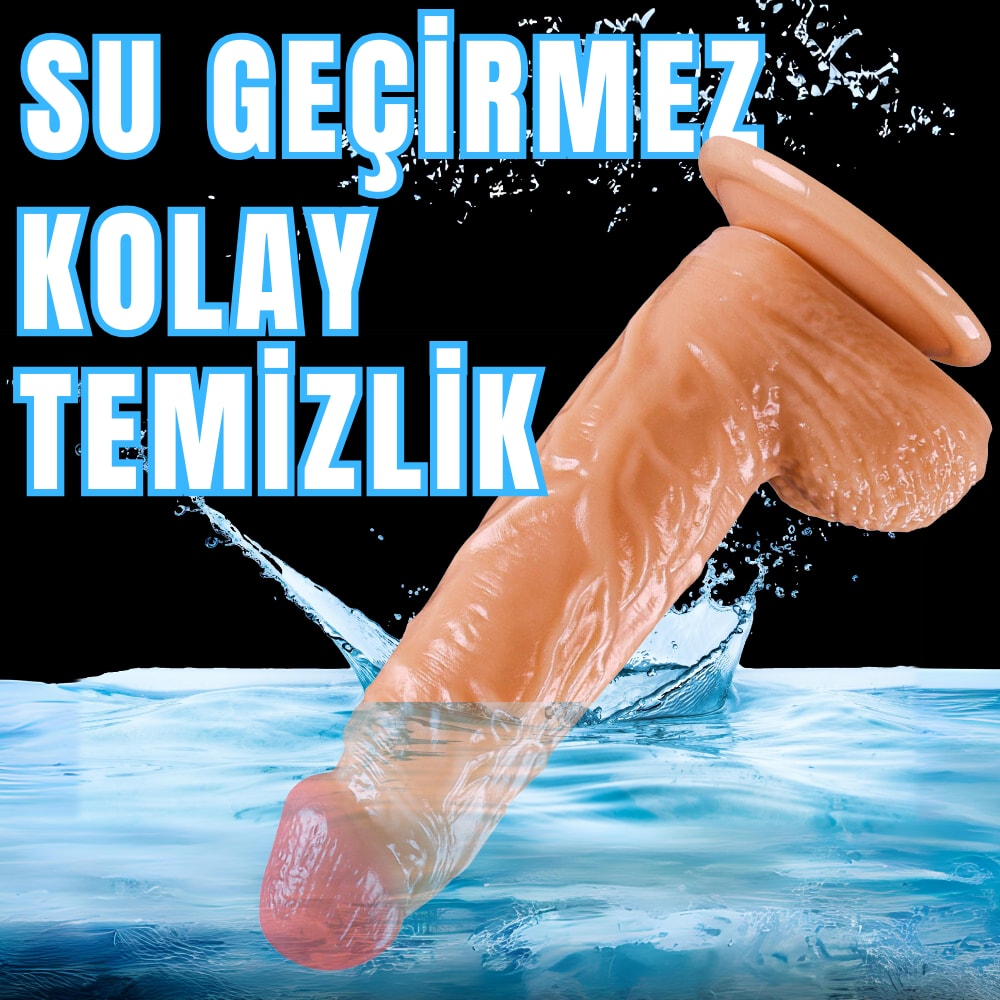 Güçlü Vantuzlu Damarlı Kalın Realistik Dildo Gerçekçi Yapay Penis 20x4.3 CM