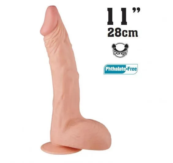 Hoodlum - Et Dokulu Büyük Boy Kalın Realistik Dildo XXL Size Ekstra Büyük Gerçekçi Yapay Penis 28x7 CM