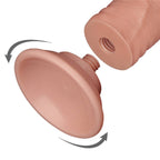 Leo - Hareketli Kayar Deri Çift Katmanlı Realistik Vibratör Dildo Ultra Yumuşak Testissiz Gerçekçi Titreşimli Yapay Penis