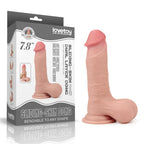 Tam Testis Hareketli Kayar Deri Ultra Yumuşak Doku Çift Katmanlı Kıkırdaklı Realistik Dildo Gerçekçi Yapay Penis 20x4.5 CM