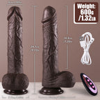 Frank - Şarjlı Uzaktan Kumandalı Isıtmalı İleri Geri Hareketli ve Rotasyonlu Realistik Dildo Gerçekçi Yapay Penis 25 CM