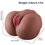 Jennifer - Anal Vajina Çift Girişli Siyahi Realistik Kalça Titreşimli Isıtmalı Suni Vajina Mastürbatör 2.8 KG