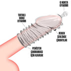 Tekrar Kullanılabilir Tırtıklı G Nokta Uyarıcı Kavrayan Silikon Penis Kılıfı