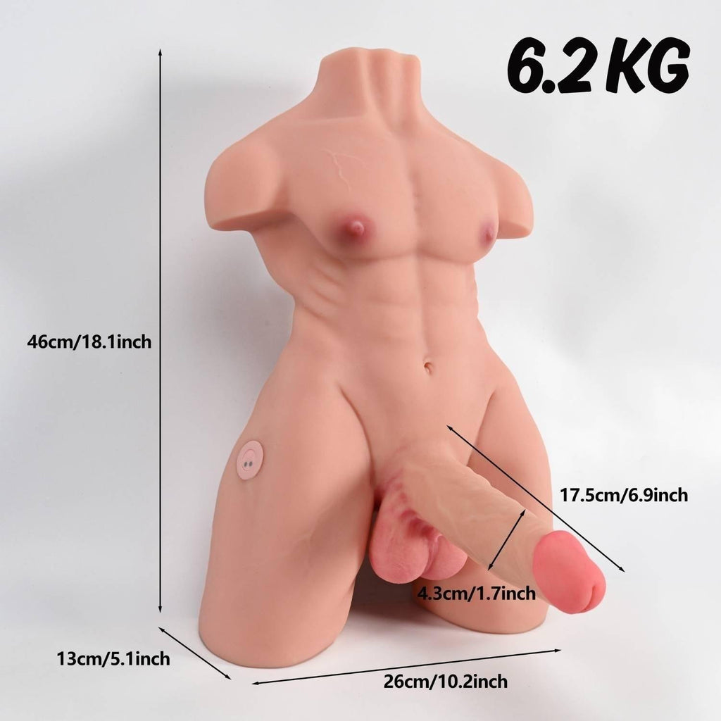 Henry - Manyetik Şarjlı Kumandalı Isıtmalı Titreşimli İleri Geri Hareketli Penisli Erkek Manken 6.2 KG
