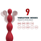 Rose Beads - Manyetik Şarjlı Gül Tasarımlı Güçlü Titreşimli Boncuklar Kademeli Boyut Eğilebilir Anal Beads Vibratör