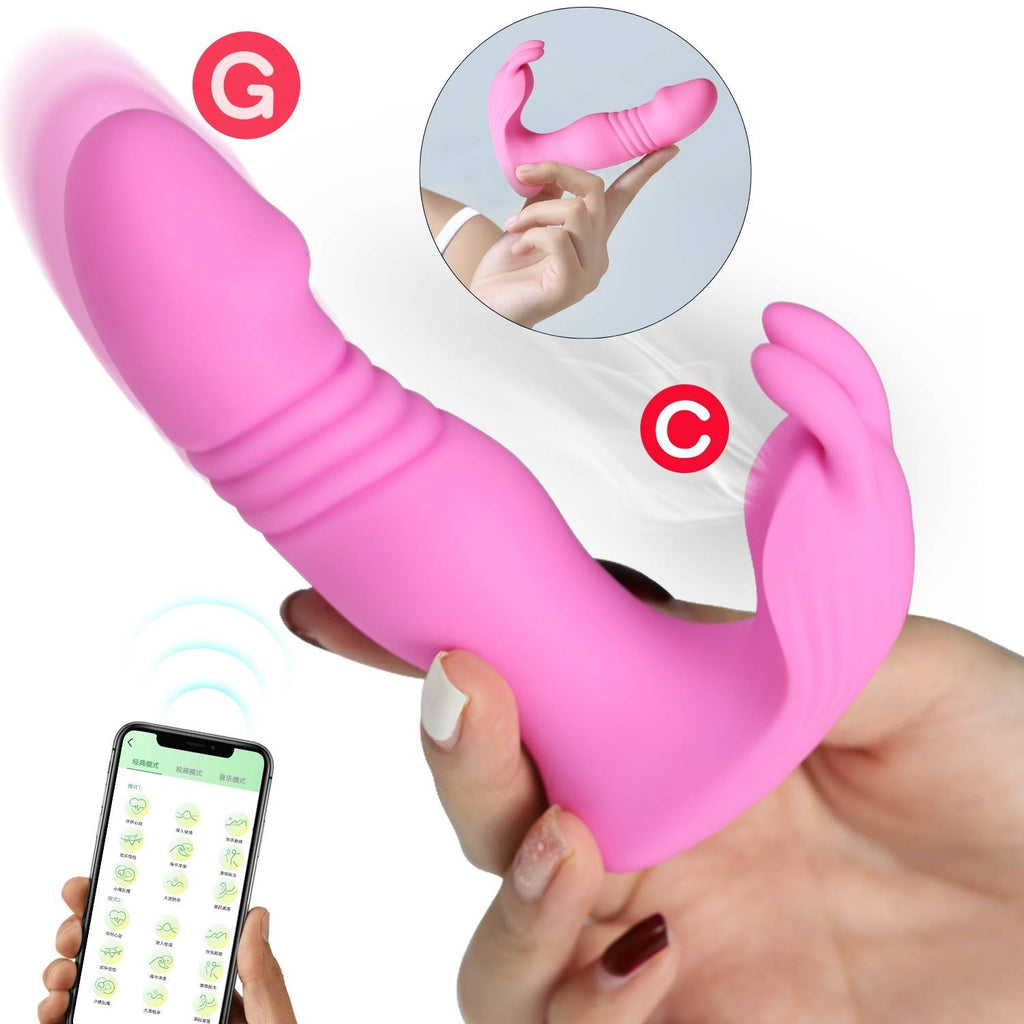 Luna APP RCT - Şarjlı Kumanda Ve Telefon Kontrollü İleri Geri Hareketli Çift Motorlu Giyilebilir Rabbit Vibratör