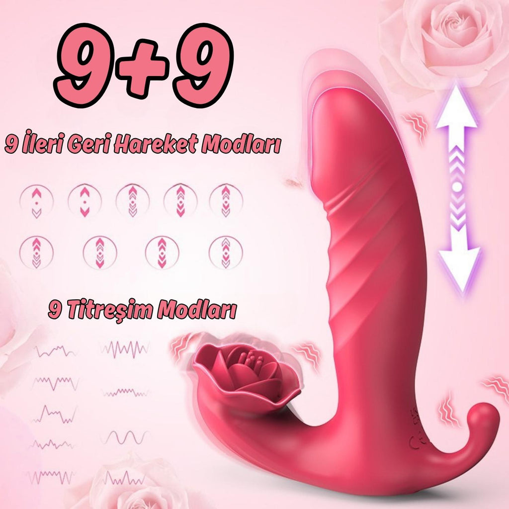 Darla APP RCT - Şarjlı Kumanda Ve Telefon Kontrollü İleri Geri Hareketli Anal Vajina Klitoris Uyarıcı 3 in 1 Giyilebilir Vibratör