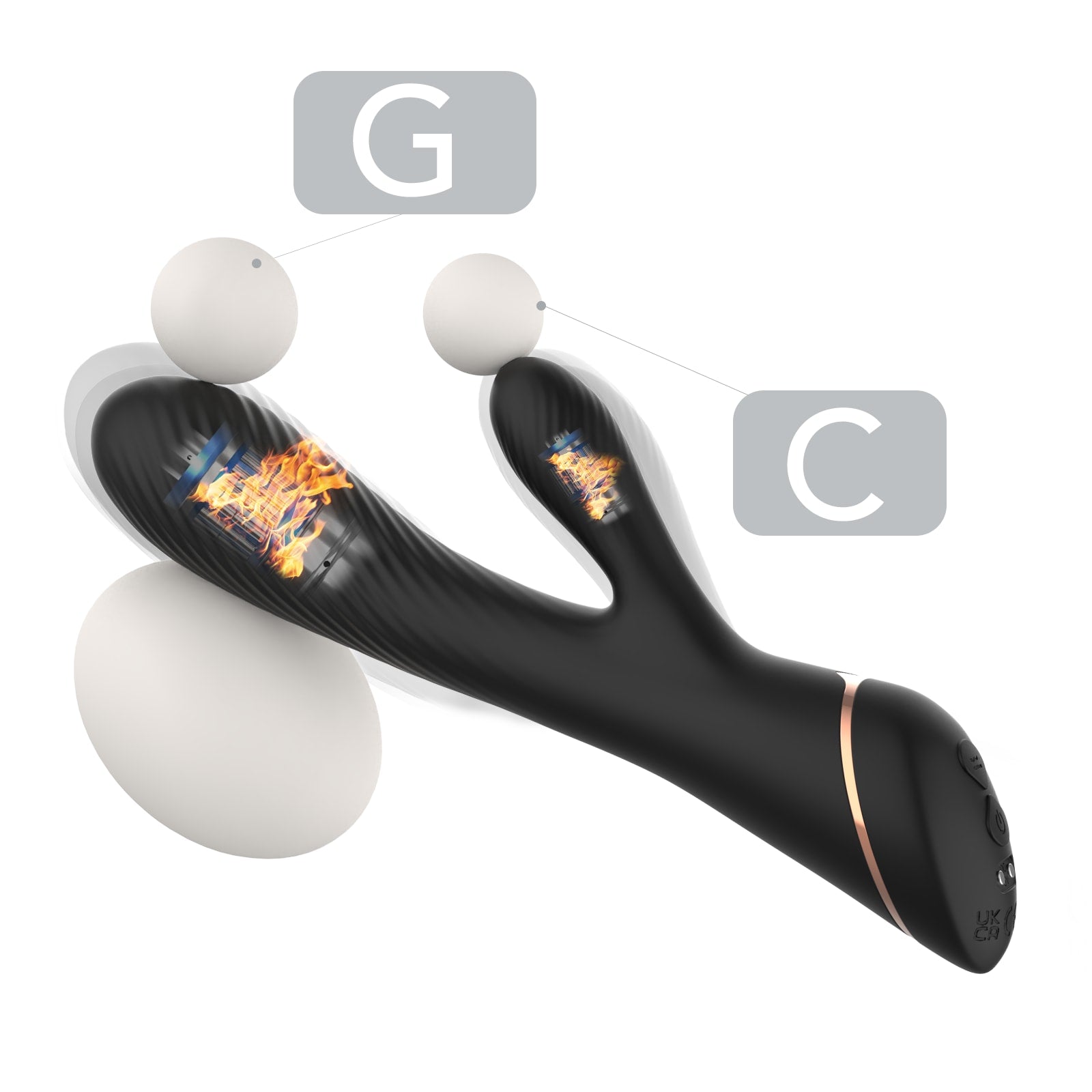 Spiry - Manyeitk Şarjlı Tırtıklı Yüzey Esnek Yapı G Nokta ve Klitoris Uyarıcı 2 in 1 Rabbit Vibratör