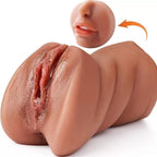 Daria - Realistik Doku Oral Anal Vajinal 3 in 1 Titreşimli Suni Vajina Mastürbatör 18 CM