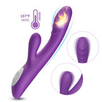 Spark - Şarjlı Isıtmalı Aynı Anda Klitoris ve G Spot Uyarıcı Güçlü Titreşimli 2 in 1 Rabbit Vibratör