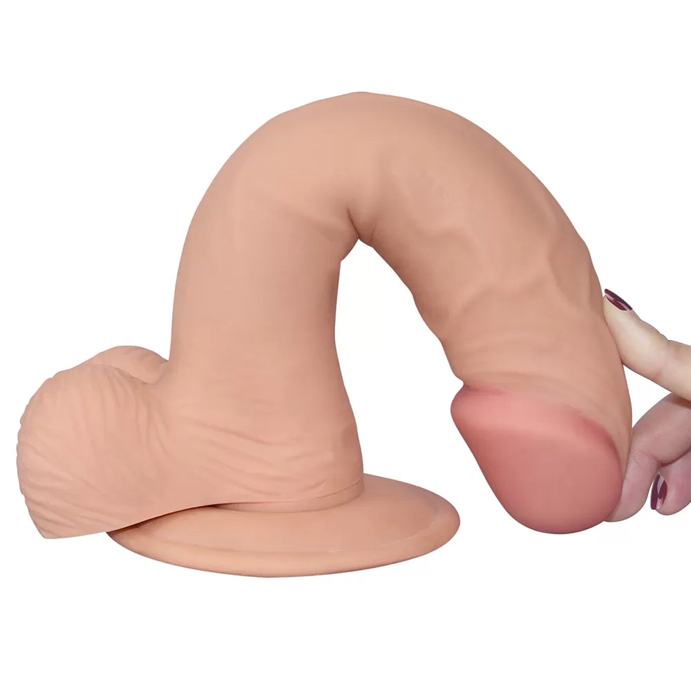 Geliştirilmiş Gerçekçi Yapay Penis Yumuşak Doku Büyük Boy Realistik Dildo 23x4.5 CM