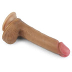Çift Katmanlı Yumuşak Doku Realistik Dildo Silikon Gerçekçi Yapay Penis 22x3.8 CM