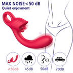 Ellie - Manyetik Şarjlı Aynı Anda Klitoris ve G Spot Uyarıcı Dil Yalama Hareketli Esnek Kavisli Vibratör