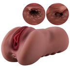 Natasha - Anal Vajina Çift Girişli Cep Boy Titreşimli Suni Vajina Mastürbatör 17.5 CM