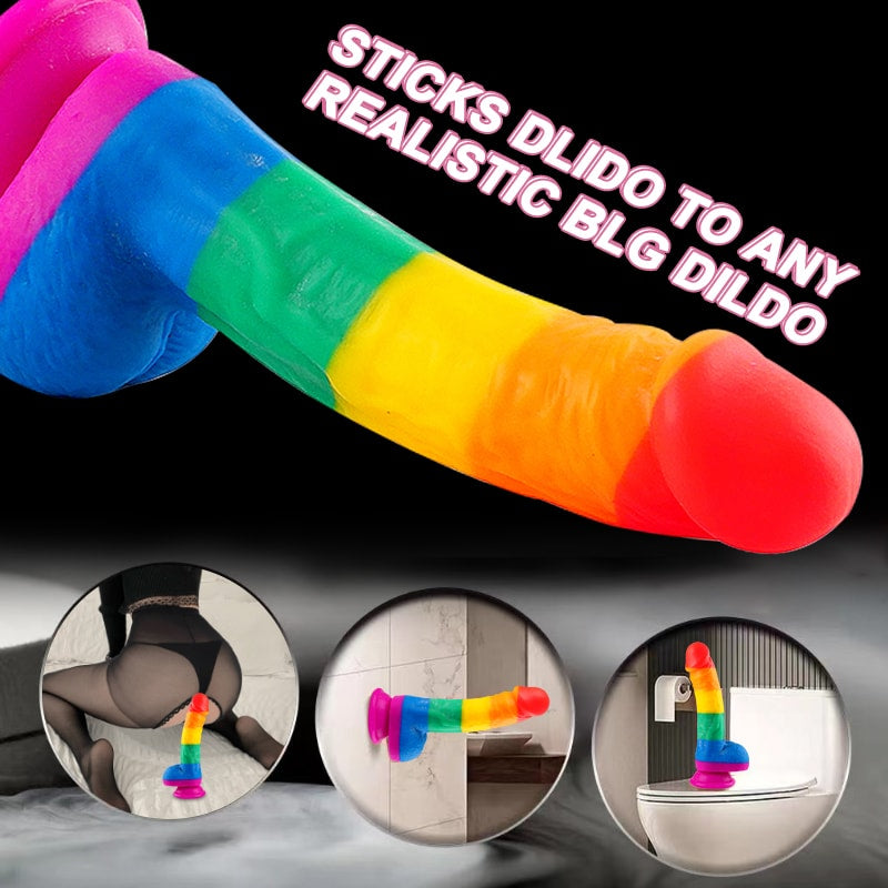 Onur Bayrağı Renkli Ultra Yumuşak Doku Silikon Gerçekçi Yapay Penis Realistik Dildo 19x4 CM