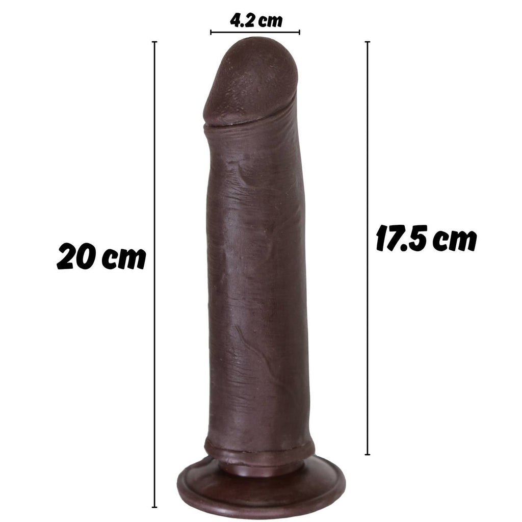 Lionel - Hareketli Kayar Deri Çift Katmanlı Realistik Vibratör Dildo Ultra Yumuşak Testissiz Gerçekçi Titreşimli Zenci Yapay Penis