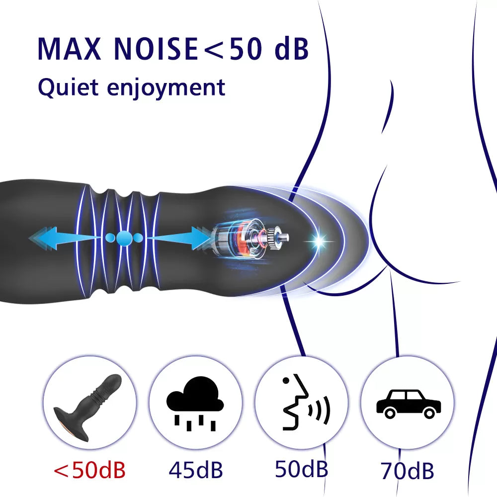 Roy - Manyetik Şarjlı Uzaktan Kumandalı Güçlü Titreşimli İleri Geri Hareketli G Spot ve Anal Vibratör