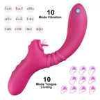 TONGUE TEASE Eğri G-Spot Uyarıcı ve Klitoris Uyarıcı 2 in 1 Hareketli Dil Vibratör
