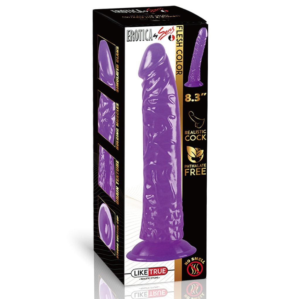 Güçlü Vantuzlu Damarlı Testissiz Realistik Dildo Anal Vajina Kullanım Gerçekçi Yapay Penis 21x3.5 CM