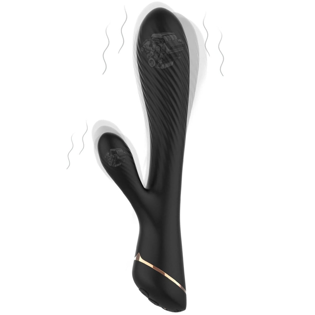 Spiry - Manyeitk Şarjlı Tırtıklı Yüzey Esnek Yapı G Nokta ve Klitoris Uyarıcı 2 in 1 Rabbit Vibratör