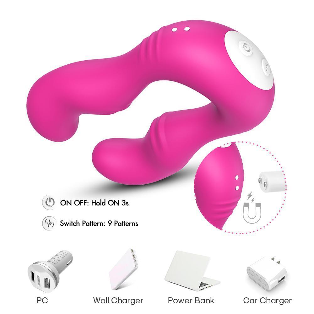 Seraph Pro - Şarjlı Uzaktan Kumandalı Çatal Çift Taraflı Çift Motorlu Güçlü Titreşimli Vibratör Esnek Silikon Strapless Strapon