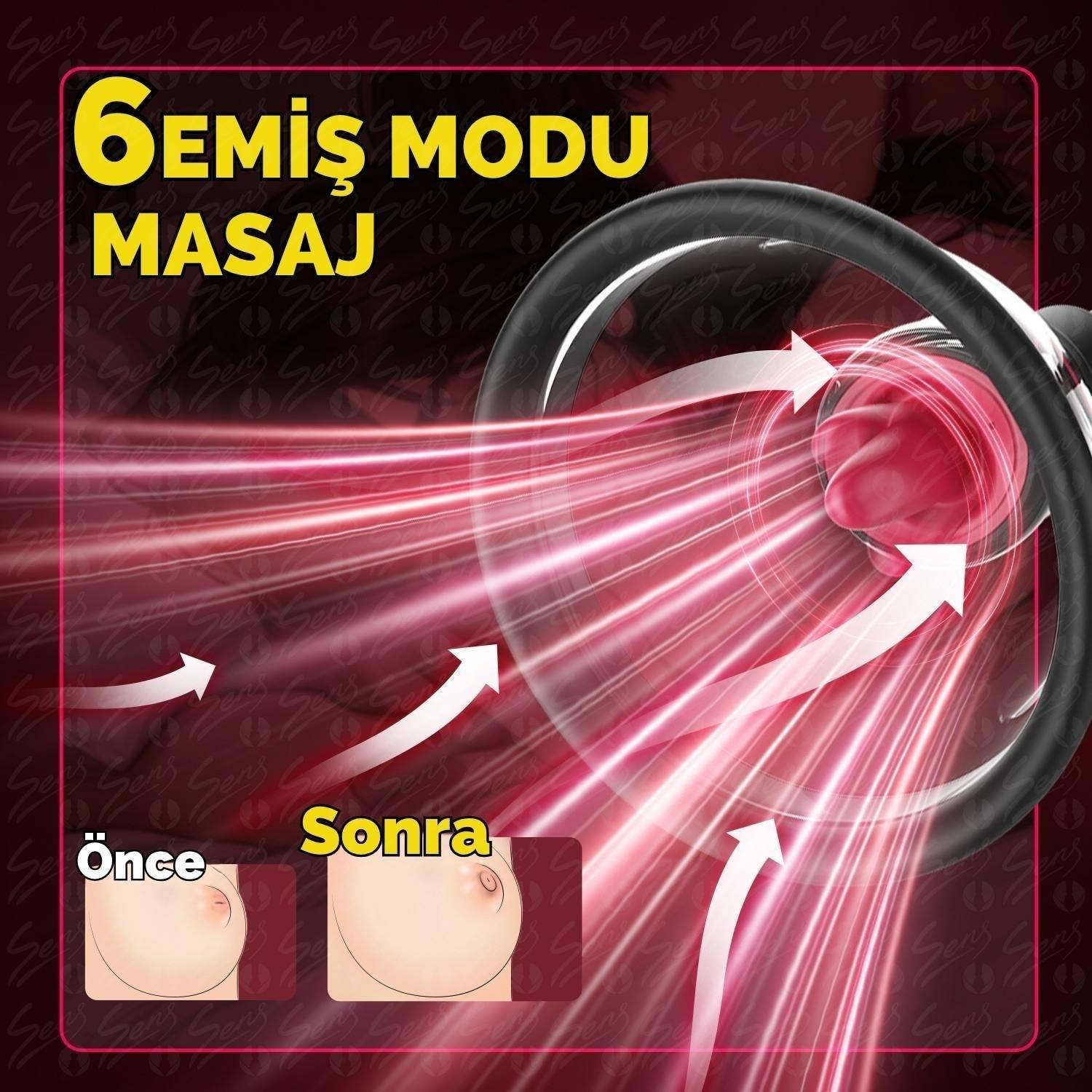 Automatic Tongue - 9 Emiş Modlu 9 Titreşim ve Rotasyon Dil Hareketli Profesyonel Otomatik Göğüs ve Vajina Vakum Pompası