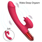 V2 Şarjlı Akıllı Isıtmalı Güçlü Titreşimli G-Spot Klitoris Uyarıcı Yapay Penis 2 in 1 Dil Vibratör
