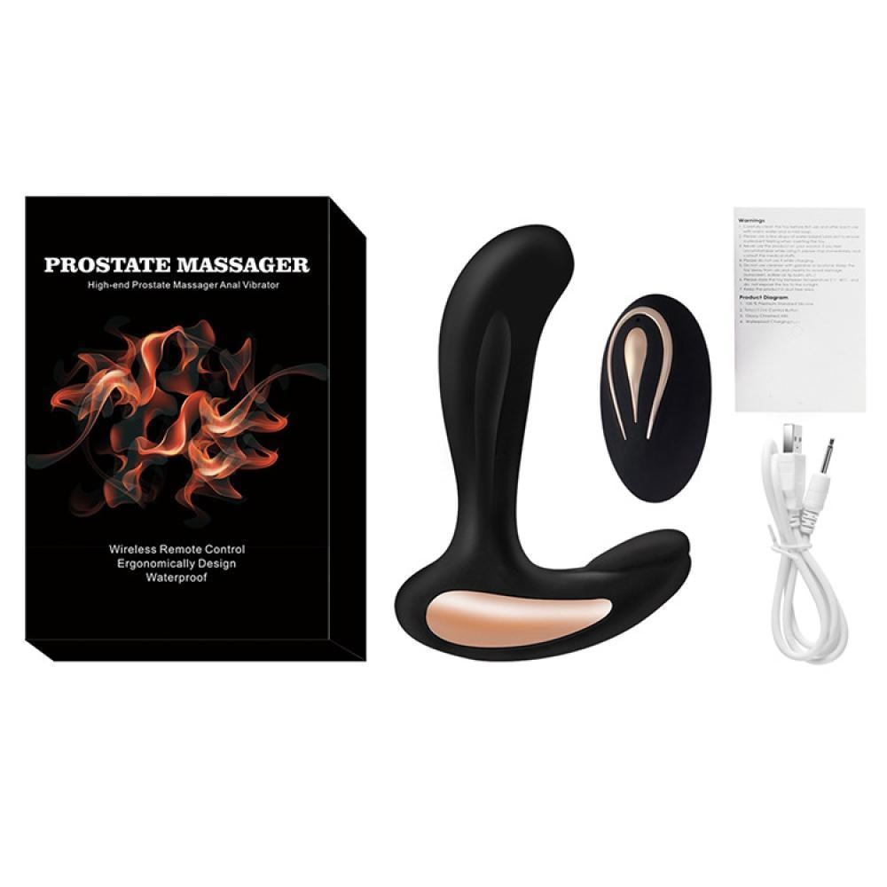 Prostate Massager - Şarjlı Kablosuz Kumandalı Aynı Anda Perine ve Prostat Uyarıcı Güçlü Titreşimli Masaj Vibratör