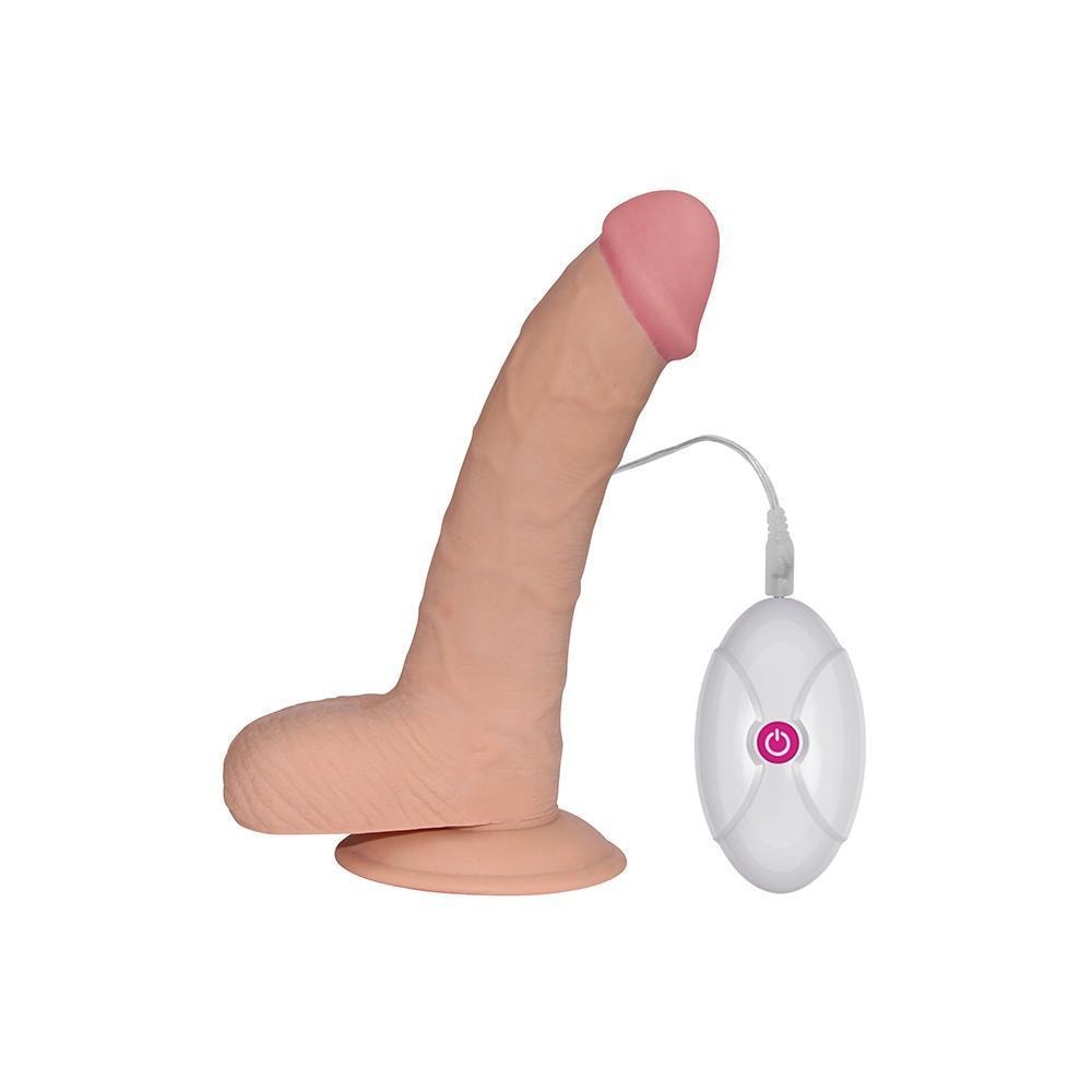 Ultra Soft Eğik Realistik Dildo Güçlü Titreşimli Yumuşak Doku Gerçekçi Yapay Penis Vibratör 20 CM