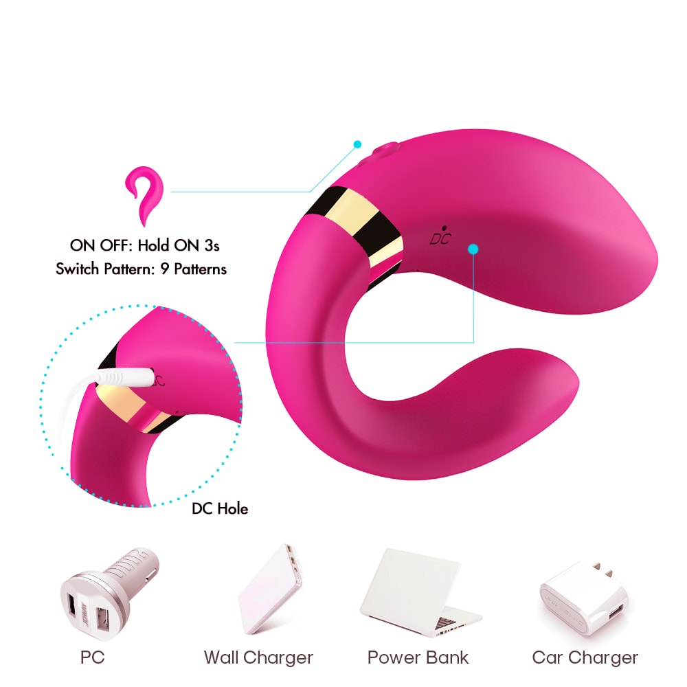 Crescent - Uzaktan Kumandalı İlişki Anında Kullanılabilir Klitoris ve G Spot Uyarıcı 2 in 1 Çift Vibratörü