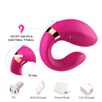 Crescent - Uzaktan Kumandalı İlişki Anında Kullanılabilir Klitoris ve G Spot Uyarıcı 2 in 1 Çift Vibratörü