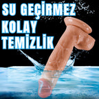 Güçlü Vantuzlu Damarlı Kalın Realistik Dildo Büyük Boy Gerçekçi Yapay Penis 23x4.5 CM
