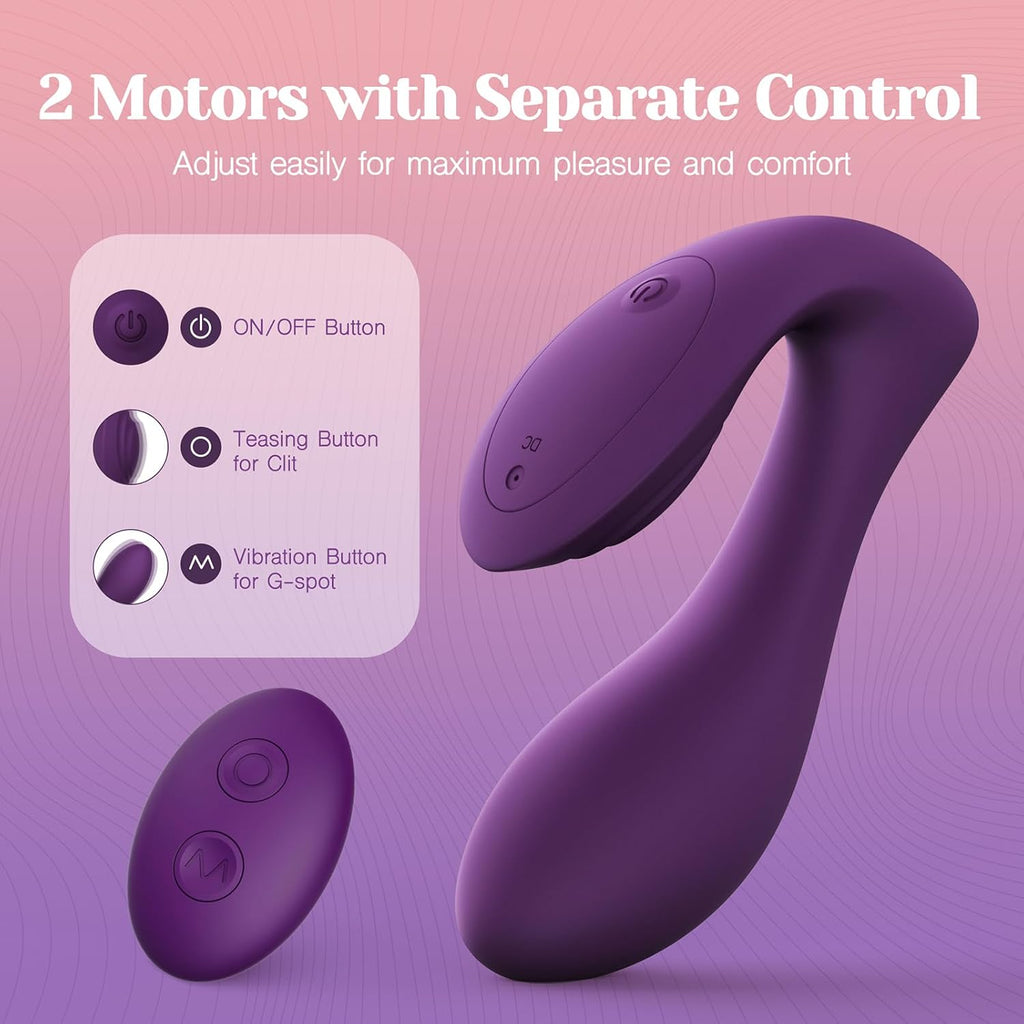 Vera - Kablosuz Kumandalı Şarjlı Klitoris ve G Spot Uyarıcı Isıtmalı Giyilebilir Sessiz 2 in 1 Vibratör