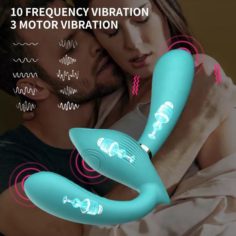 Crown Multiple - Şarjlı Çıkarılabilir Dildo ve Giyilebilir Strapless Strapon Vibratör Dildo
